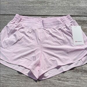 Lululemon Hotty‎ Hot High-Rise Lined Short 4" Pink Organza size 14 NWT
